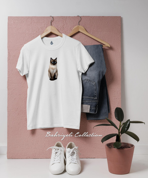 Oversize Himalayan cat kedi Tasarımlı Unisex T-Shirt