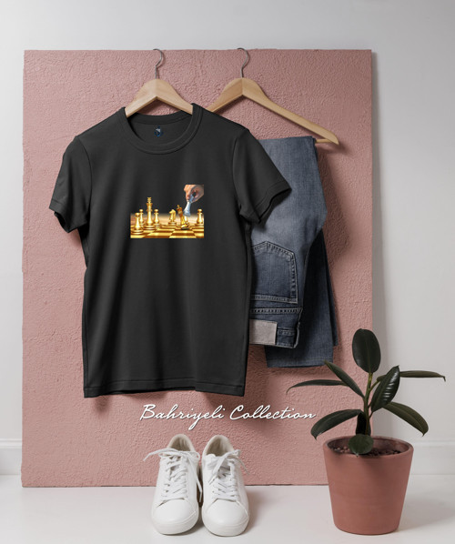 Oversize gold satranç chess Tasarımlı Unisex T-Shirt