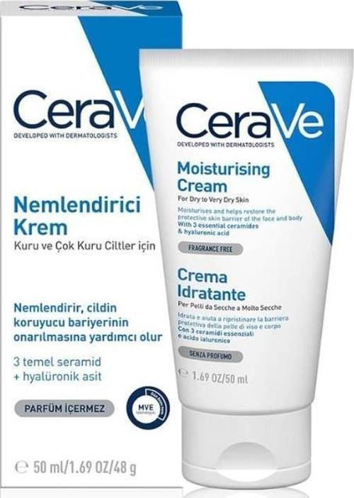 Nemlendici Krem Kuru Ciltler Seramid ve Hyalüronik Asit Içerikli Yüz Vücut 50 ml