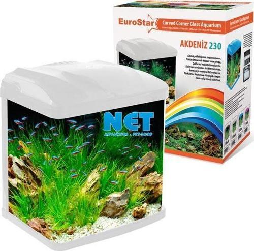 Akdeniz 230 Beyaz Akvaryum 23x16x27.5cm 2w led 10 Litre