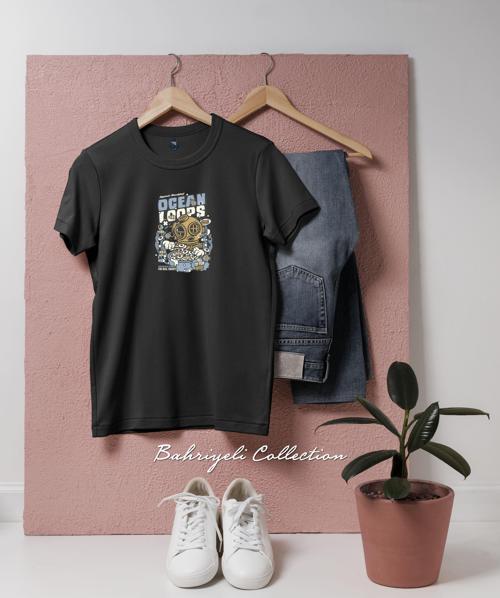 Oversize Ocean Loops Diver  Tasarımlı Unisex T-Shirt