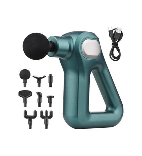 Fascial Gun Kh-750 Yeşil Sporcu Egzersiz Masaj Aleti 8 Başlıklı