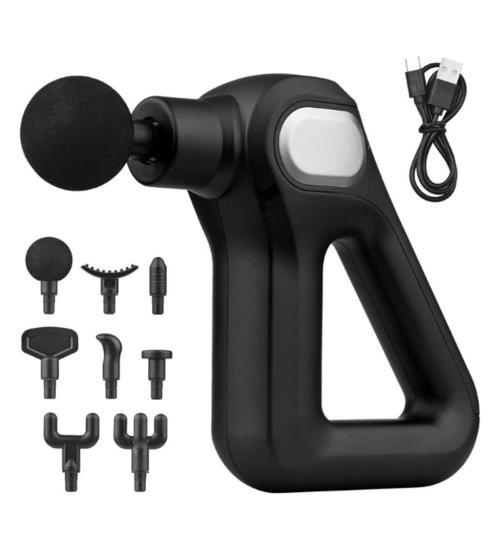 Fascial Gun Kh-750 Siyah Sporcu Egzersiz Masaj Aleti 8 Başlıklı