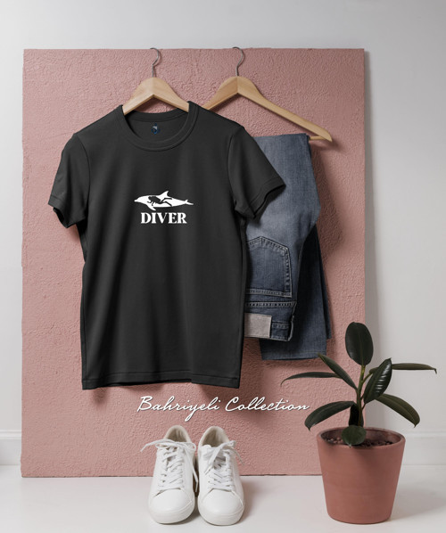 Oversize DIVER Tasarımlı Unisex T-Shirt