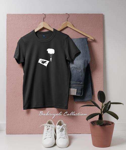 Oversize Paraşütlü SAT Komandosu Tasarımlı Unisex T-Shirt
