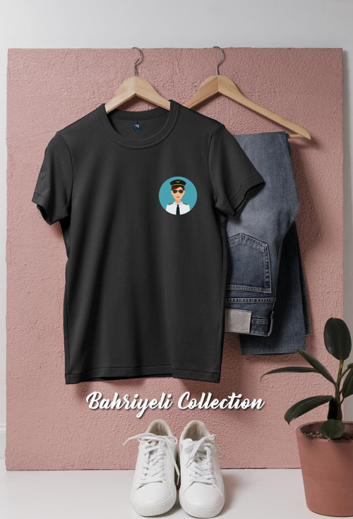 Oversize Kadın Pilot Cep Tasarımlı Unisex T-Shirt