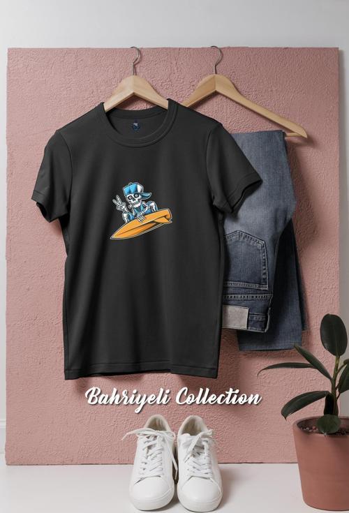 Oversize Surfer Skull  Tasarımlı Unisex T-Shirt