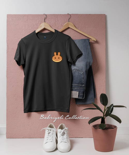 Oversize pancakeswap _ cake kripto Cep Tasarımlı Unisex T-Shirt