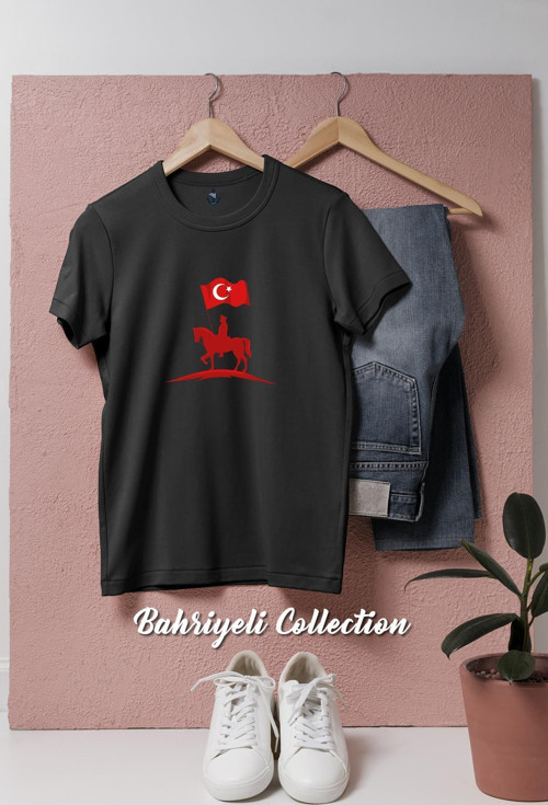 Oversize Kemal Atatürk Vektörel Tasarımlı Unisex T-Shirt