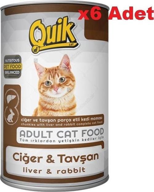 Kedi 6 Adet 415 gr Ciğer Tavşanlı Konserve