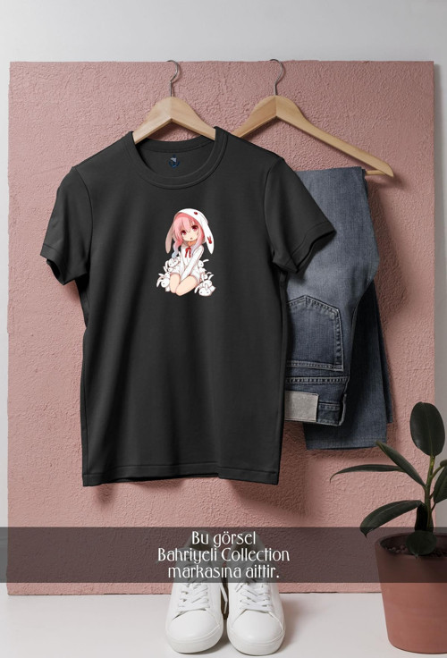Oversize Anime Kawaii Female Chibi Tasarımlı Unisex T-Shirt