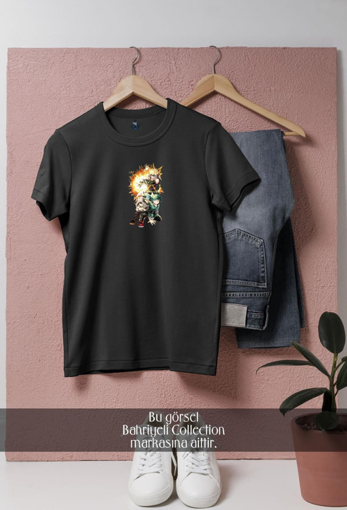 Oversize My Hero Academia Katsuki Bakugou Tasarımlı Unisex T-Shirt