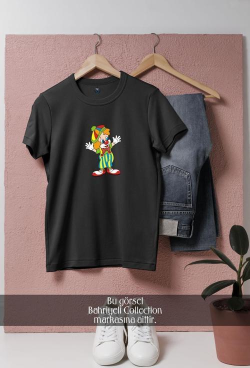 Oversize Palyaço Renkli  Tasarımlı Unisex T-Shirt