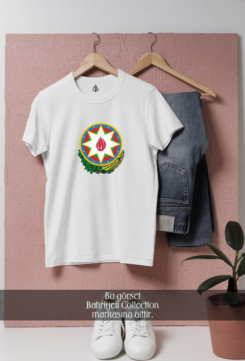Oversize Azerbaijan Soviet Socialist Republic National Emblem Tasarımlı Unisex T-Shirt