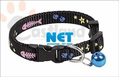 Kedi Boyun Tasması Çıngıraklı 10 mm en 30-35 cm uzunluk,ayarlanabilir,çıngıraklı kedi boyun tasması