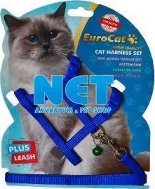 Kedi Göğüs Tasması Düz Mavi