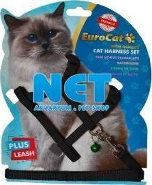 Kedi Göğüs Tasması Düz Siyah