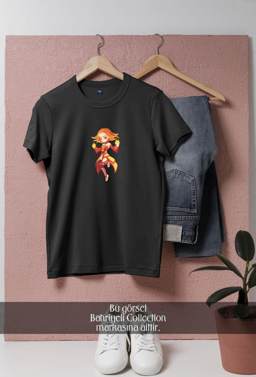 Oversize Dota 2 Lina Inverse Drawing Tasarımlı Unisex T-Shirt