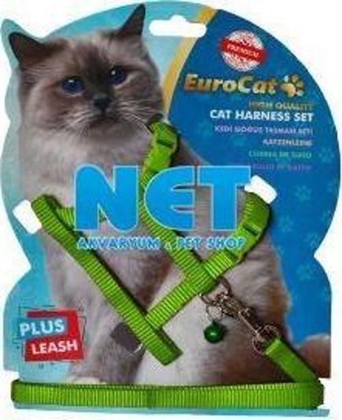 Kedi Göğüs Tasması Düz Yeşil