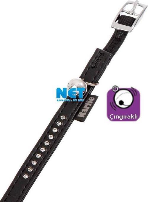Deri Taşlı Kedi Tasma Xs 30Cm-11Mm Siyah