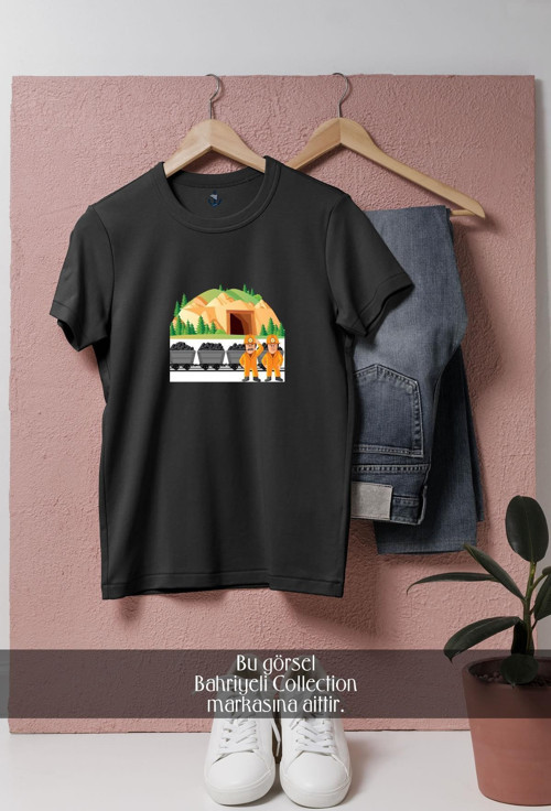 Oversize Maden _ Madenci _ Mine Tasarımlı Unisex T-Shirt