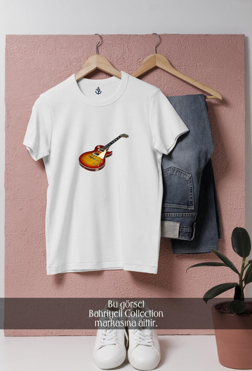 Oversize Acoustic-Electric Guitar Tasarımlı Unisex T-Shirt