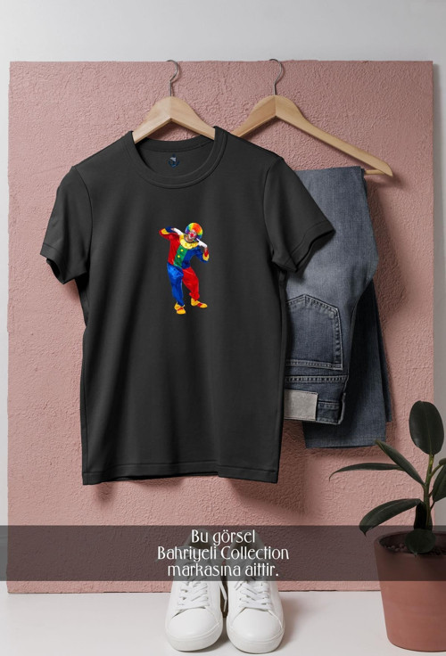Oversize Palyaço Renkler Tasarımlı Unisex T-Shirt