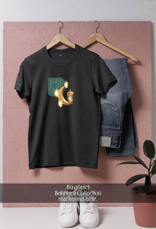 Oversize İslam _ Müslüman Sembol Tasarımlı Unisex T-Shirt