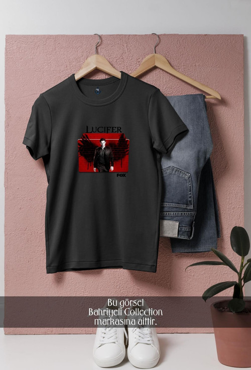 Oversize Lucifer Yabancı Dizi Tasarımlı Unisex T-Shirt