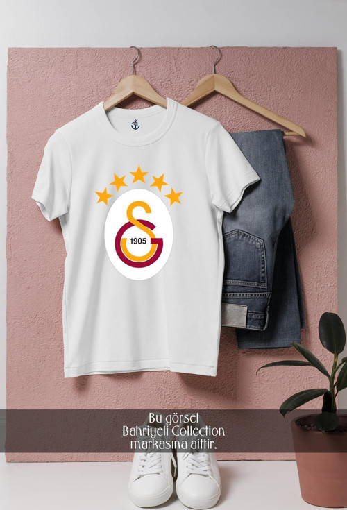 Oversize Galatasaray 5 Yıldızlı Logo Tasarımlı Unisex T-Shirt