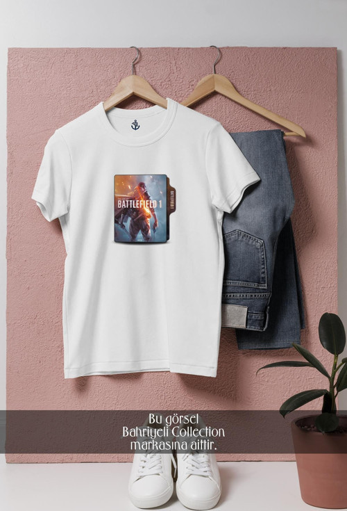 Oversize Battlefield 1 Bilgisayar Oyunu Tasarımlı Unisex T-Shirt