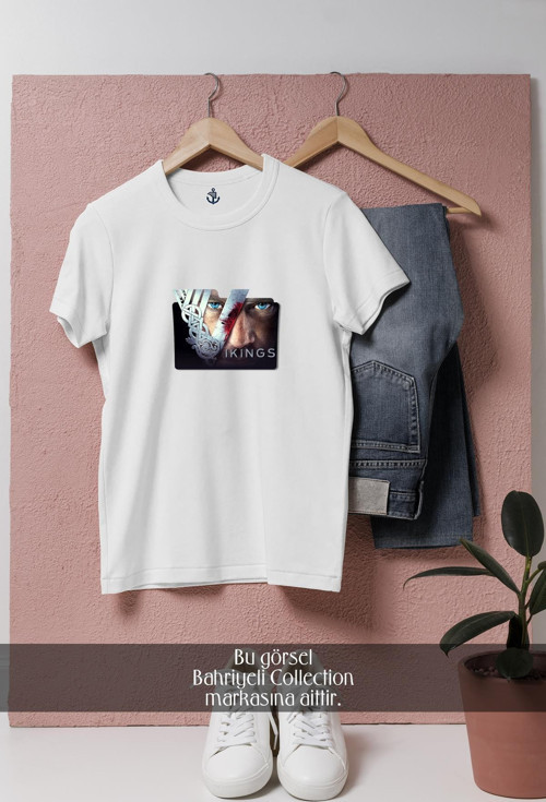Oversize Vikingler Yabancı Dizi Tasarımlı Unisex T-Shirt