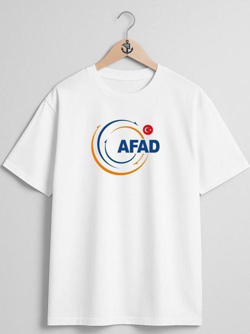 Oversize Afad Afet Koordinasyon Göğüs Tasarımlı Unisex T-Shirt