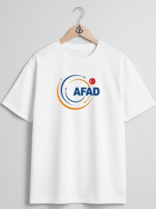 Oversize Afad Afet Koordinasyon Göğüs Tasarımlı Unisex T-Shirt