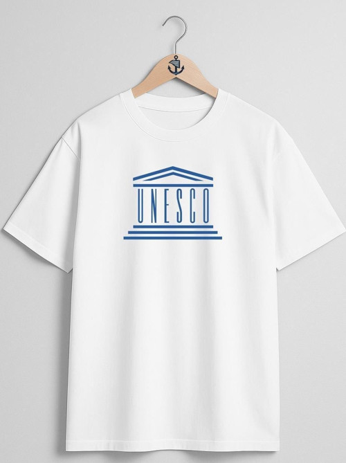 Oversize Unesco Dünya Miras Göğüs Tasarımlı Unisex T-Shirt