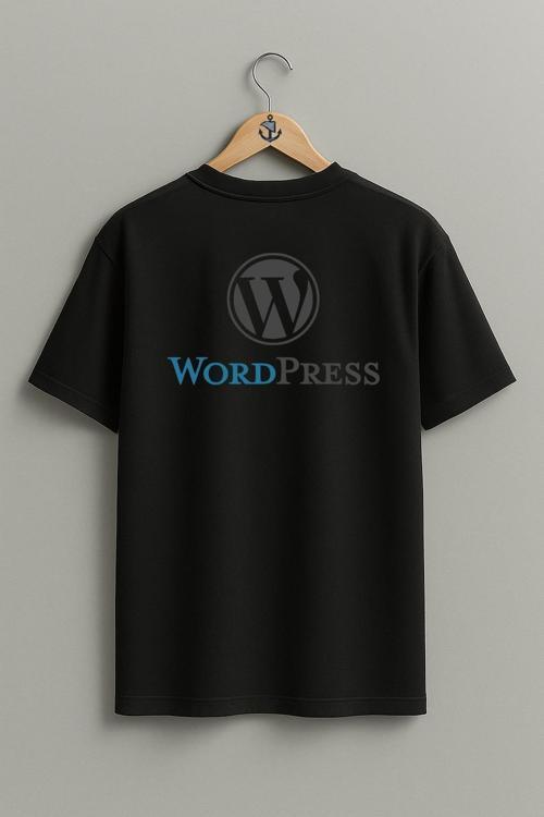 Oversize Wordpress Logo Blog Sırt Tasarımlı Unisex T-Shirt