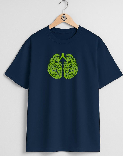 Oversize Akciğer Kanseri Göğüs Tasarımlı Unisex T-Shirt
