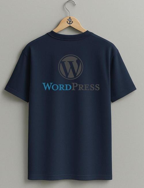 Oversize Wordpress Logo Blog Sırt Tasarımlı Unisex T-Shirt