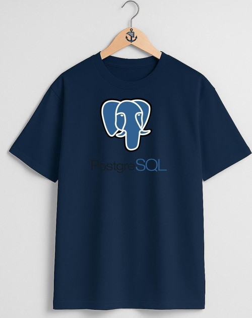 Oversize Postgresql Göğüs Tasarımlı Unisex T-Shirt
