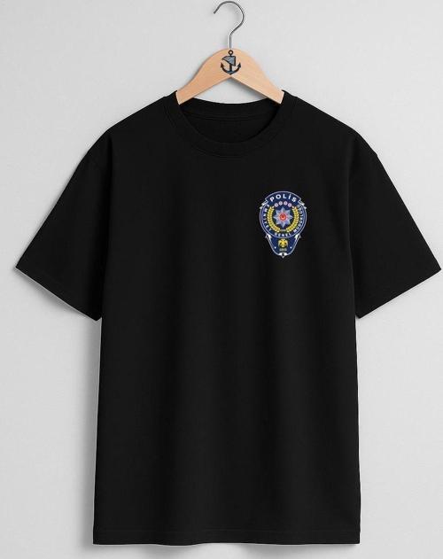Oversize Emniyet Genel Müdürlüğü Polis Cep Tasarımlı Unisex T-Shirt