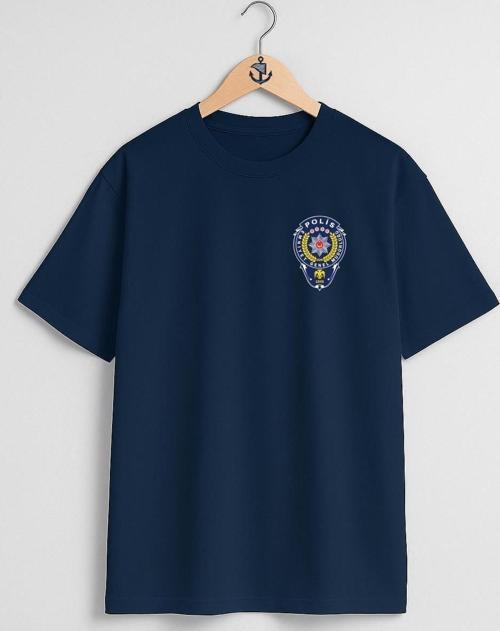 Oversize Emniyet Genel Müdürlüğü Polis Cep Tasarımlı Unisex T-Shirt