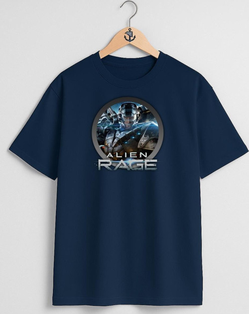 Oversize Alien Rage Göğüs Tasarımlı Unisex T-Shirt