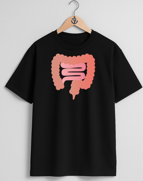 Oversize Bağırsak Kanseri Göğüs Tasarımlı Unisex T-Shirt