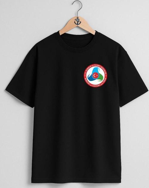 Oversize T.C Gümrük Ve Ticaret Bakanlığı Cep Tasarımlı Unisex T-Shirt