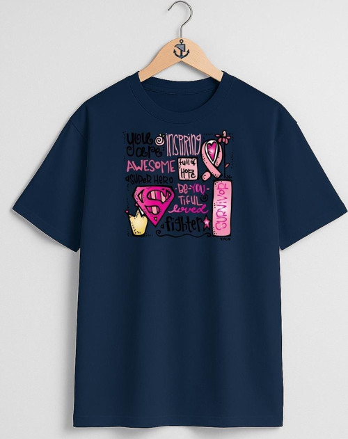Oversize Breast Cancer Awareness Month Göğüs Tasarımlı Unisex T-Shirt
