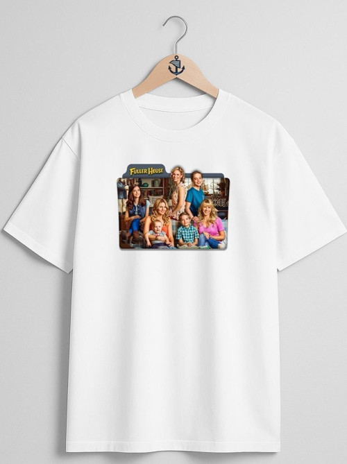Oversize Fuller House Göğüs Tasarımlı Unisex T-Shirt