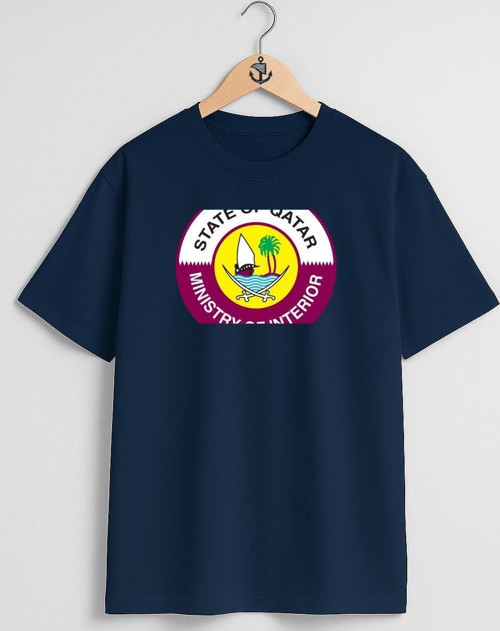 Oversize Ministry Of Interior Qatar Göğüs Tasarımlı Unisex T-Shirt