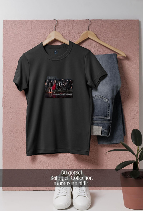 Oversize The Vampire Diaries Tasarımlı Unisex T-Shirt