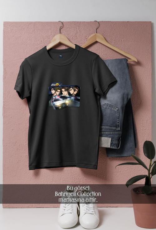 Oversize Shin Gekijou-Ban Initial D Legend Tasarımlı Unisex T-Shirt