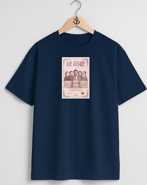 Oversize La Casa De Papel Göğüs Tasarımlı Unisex T-Shirt